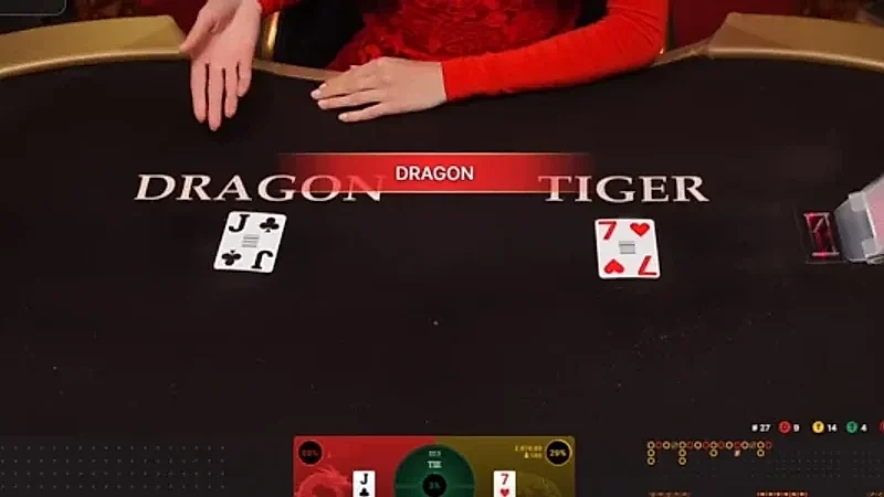 Dragon Tiger Live Casino Two-Card Fast Paced Showdown Action